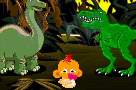 Monkey GO Happy: Stage 471 -- Dinossauros